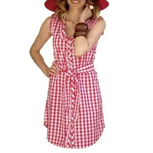 Kayce Hughes gingham /check Willa button front shirt dress